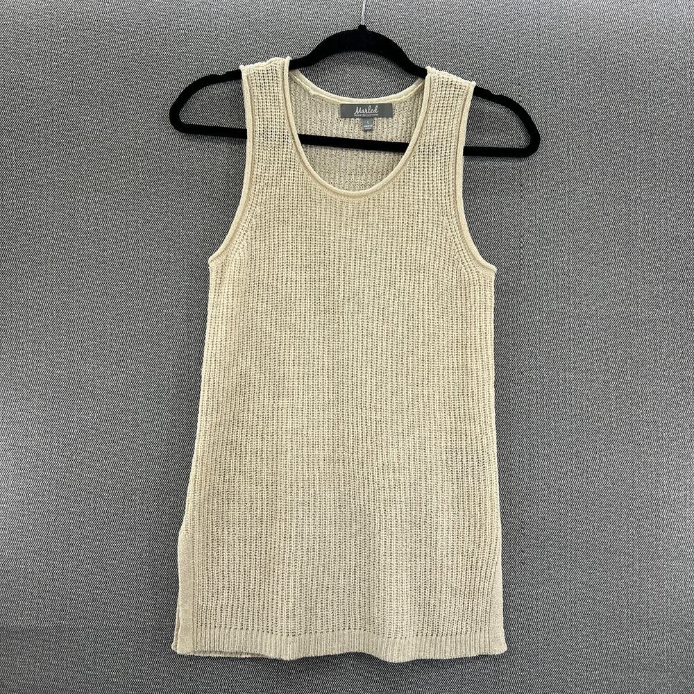 Marled Anthropologie Knit Tan Summer Tank Top Sleeveless Stretch‎ Top Size Small